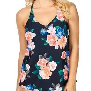 Island Escape Tankini Top Womens Size 6 Racerback Underwire Resort Beach NEW